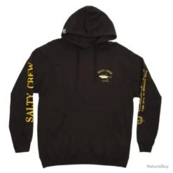 Sweat Shirt Salty Crew Ahi Mount Black Hood Fleece Black