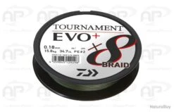 Tresse Daiwa Tournament 8 Braid Evo + Dark Green 0.08mm 135m 4,9kg #0.6